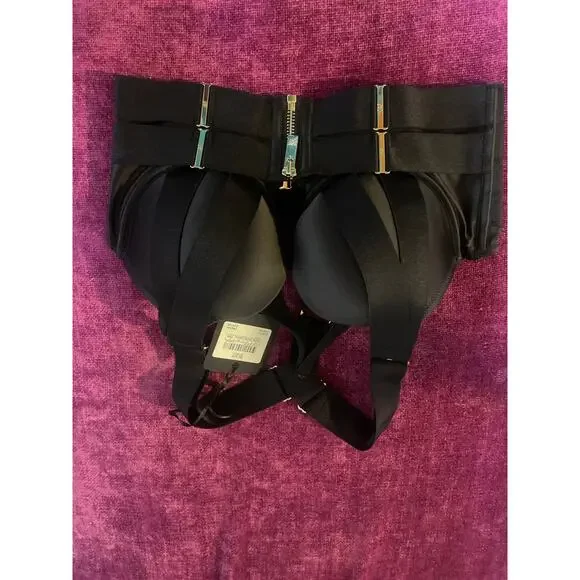 HONEY BIRDETTE Blair Bra Black NWT Size 32DD 32E Padded Bralette Bustier Corset - Picture 5 of 8